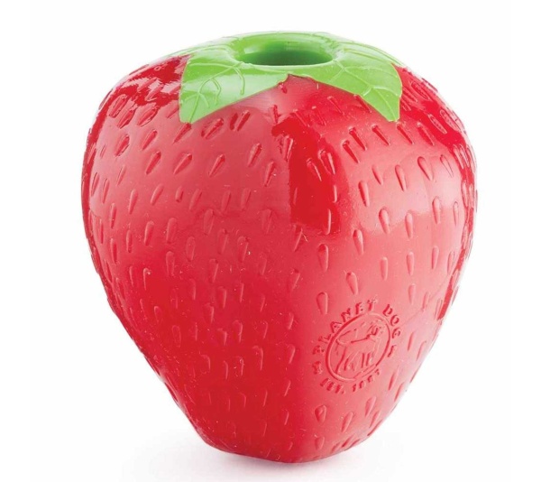Planet Dog Orbee-Tuff Strawberry Treat-Dispensing Dog Chew Toy Red