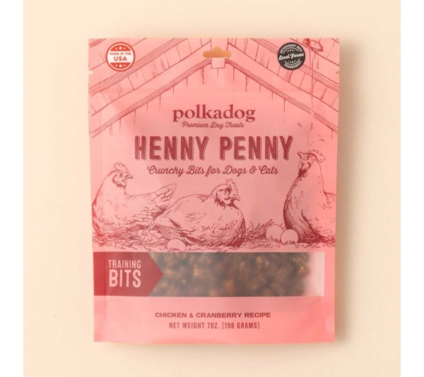 Polkadog Henny Penny Chicken & Cranberry Training Bits Crunchy Dog and Cat Treats 7oz