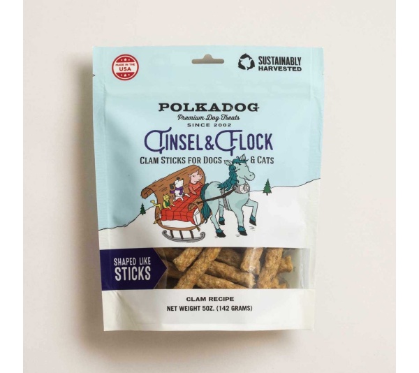 Polkadog Holiday Pouch: Tinsel & Flock (Clam) 5oz