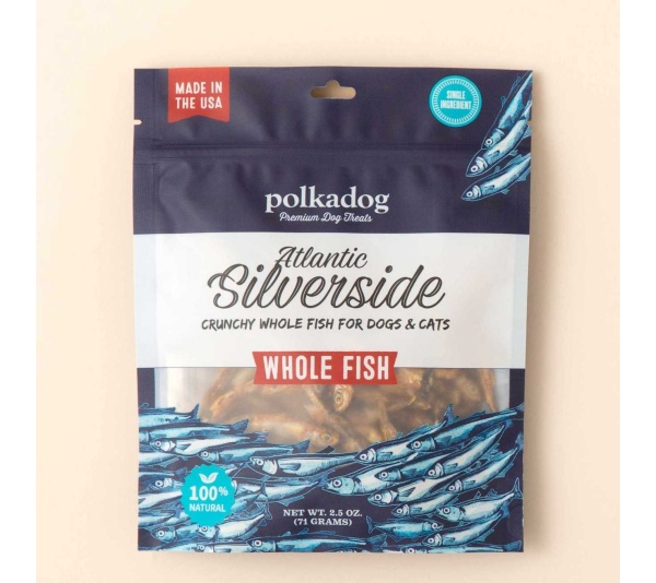 Polkadog Silverside Whole Fish Dog and Cat Treats 2.5oz