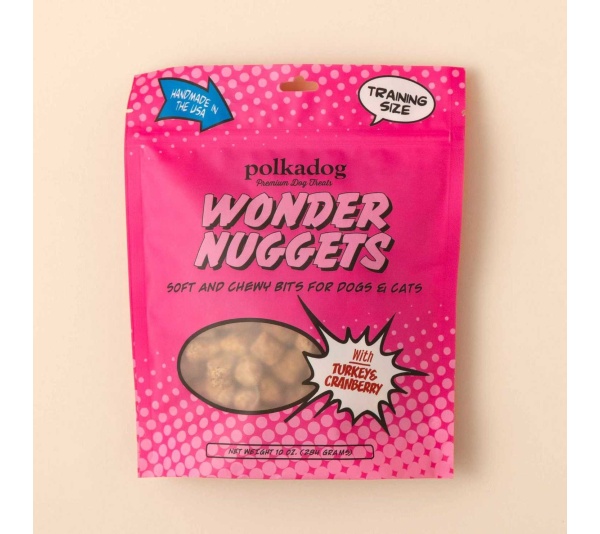 Polkadog Wonder Nuggets Training Bits Turkey & Cranberry Soft & Chewy Dog and Cat Treats  - 10oz