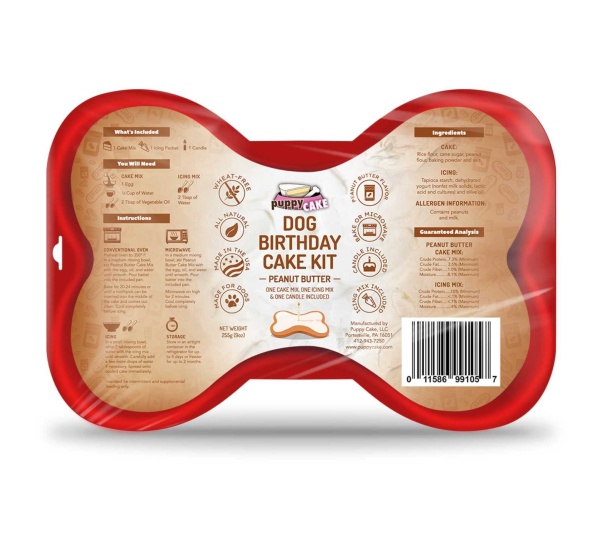 Peanut Butter - Puppy Cake Dog Birthday Cake Kit  - 9oz
