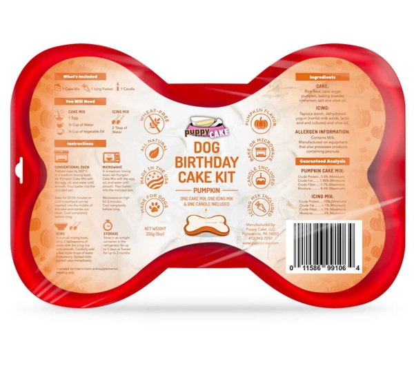 Pumpkin - Puppy Cake Dog Birthday Cake Kit  - 9oz