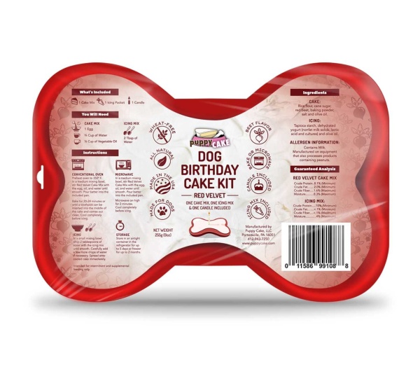 Red Velvet - Puppy Cake Dog Birthday Cake Kit  - 9oz