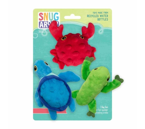 SnugArooz Lil Ocean Buddies Plush Dog Toys 3pk