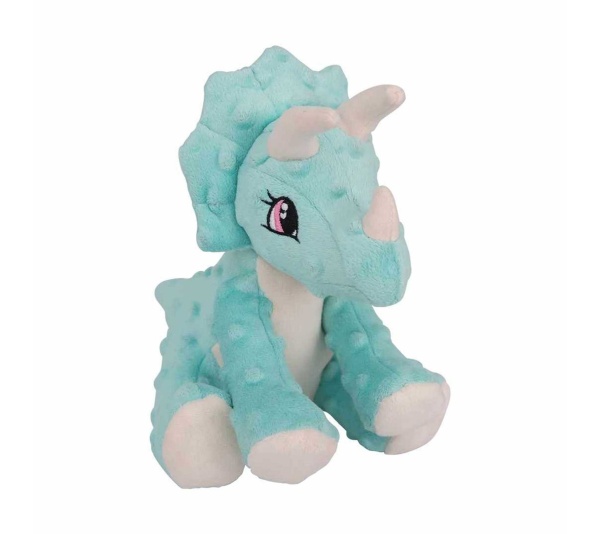 SnugArooz Talia the Triceratops Plush Dog Toy 8"