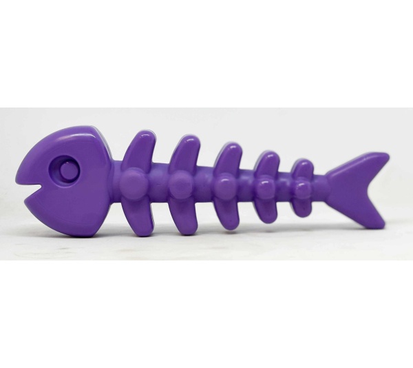 SodaPup Nylon Fish Bone Durable Chew Toy Purple 8"