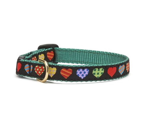 Up Country Colorful Hearts Cat Collar
