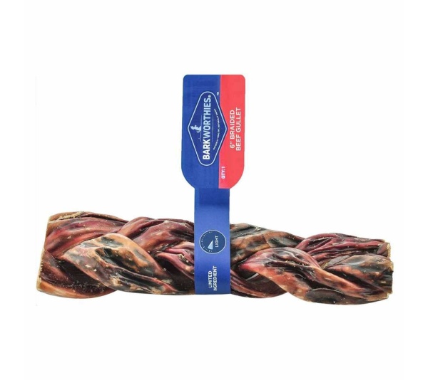 Barkworthies Beef Gullet - Braided  - 6'' Individual
