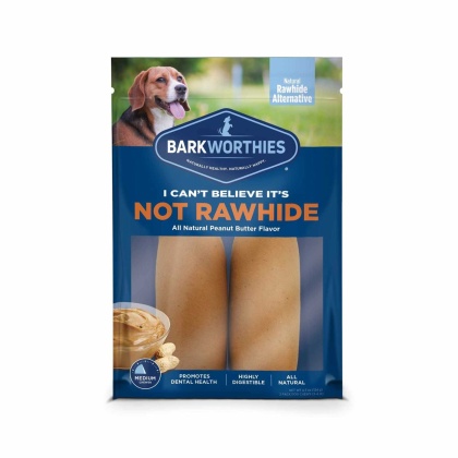 Barkworthies I Can't Believe It's Not Rawhide Rolls Peanut Butter  - Small 2pk