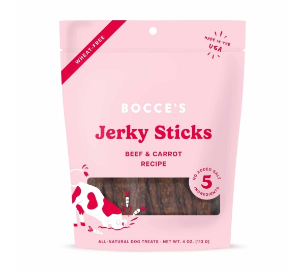 Bocce's Bakery Beef Grazers Jerky Sticks Dog Treats  4oz
