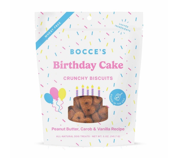 Bocce's Bakery Birthday Cake Biscuit Dog Treats 5oz