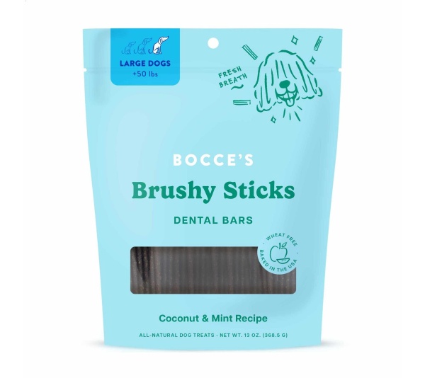 Bocce's Bakery Dailies Brushy Sticks Dog Large Dental Treats 13oz