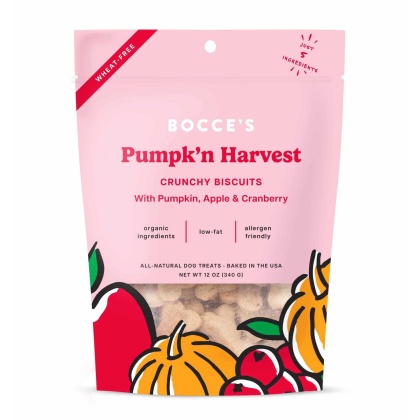 Bocce's Bakery Pumpk'n Harvest Small Batch Biscuit Dog Treats 12oz