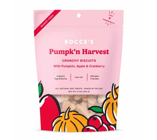 Bocce's Bakery Pumpk'n Harvest Small Batch Biscuit Dog Treats 12oz