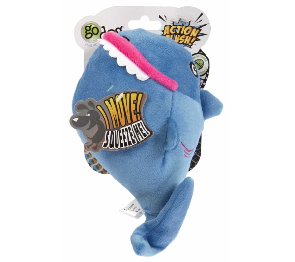 goDog Action Shark Plush Dog Toy