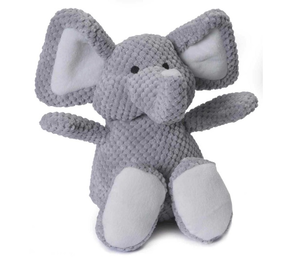 goDog Checkers Elephant w/Chew Guard Plush Dog Toy Large