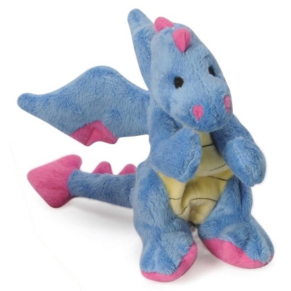 Blue - goDog Dragon w/Chew Guard Periwinkle Plush Dog Toy - Large