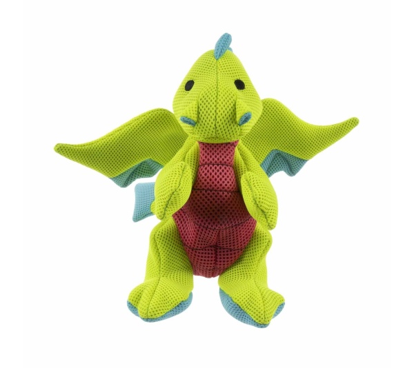 Green - goDog Dragons w/Double Chew Guard Plush Dog Toy  - Large