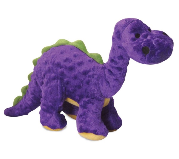Purple - goDog Dinos Bruto w/Chew Guard Plush Dog Toy - Large