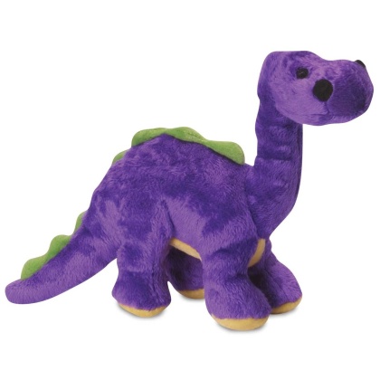 Purple - goDog Dinos Bruto w/Chew Guard Plush Dog Toy - Small