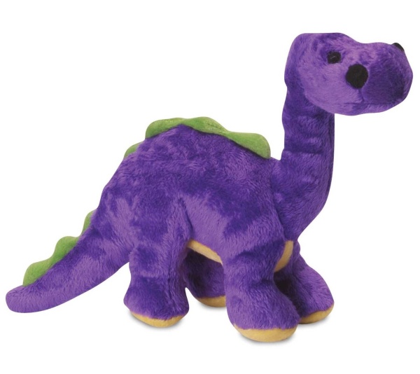 Purple - goDog Dinos Bruto w/Chew Guard Plush Dog Toy - Small
