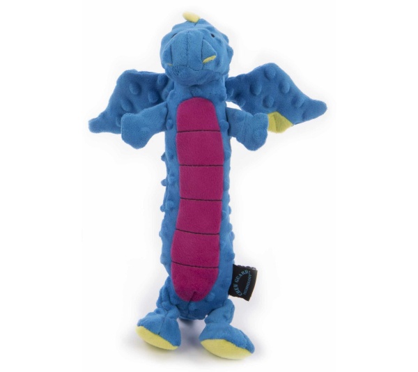 goDog Dragons Skinny Squeaky Plush Dog Toy Large