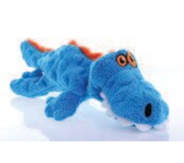 Blue - goDog Just For Me Gator w/Chew Guard Plush Dog Toy