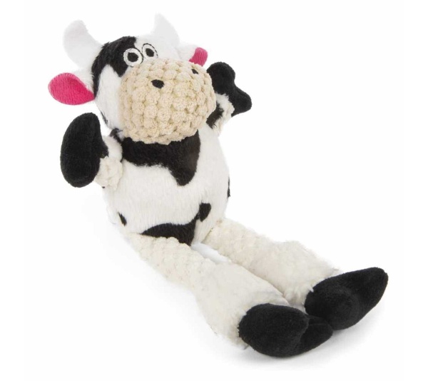 goDog Just For Me Checkers Skinny Cow w/Chew Guard Plush Dog Toy