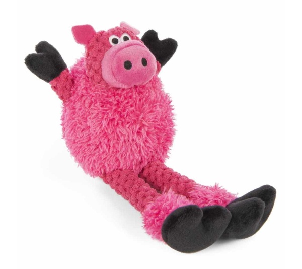 goDog Just For Me Checkers Skinny Pig w/Chew Guard Plush Dog Toy