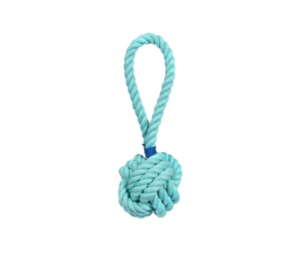 Aqua - Jax & Bones Celtic Knot Rope Dog Toy - Small 3"