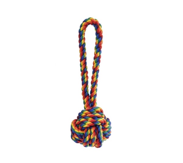 Rainbow - Jax & Bones Celtic Knot Rope Dog Toy   - Small 3"