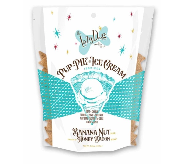 Lazy Dog Pup-PIE & Ice Cream Slices Banana Nut w/ Honey & Bacon Dog Treat 5oz