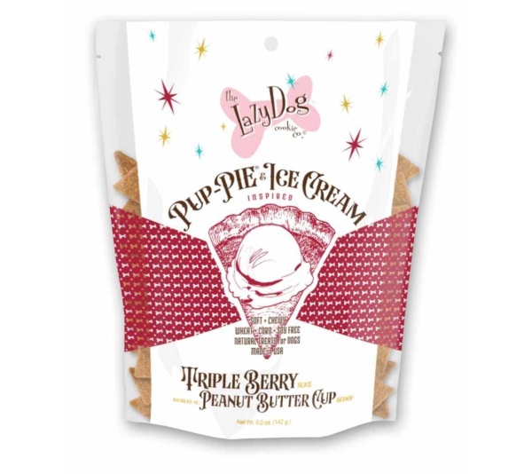 Lazy Dog Pup-PIE & Ice Cream Slices Triple Berry w/ Peanut Butter Dog Treat 5oz