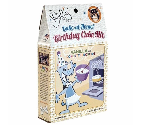 Lazy Dog Vanilla Birthday Cake & Frosting Mix w/Sprinkles Dog Treat 12oz