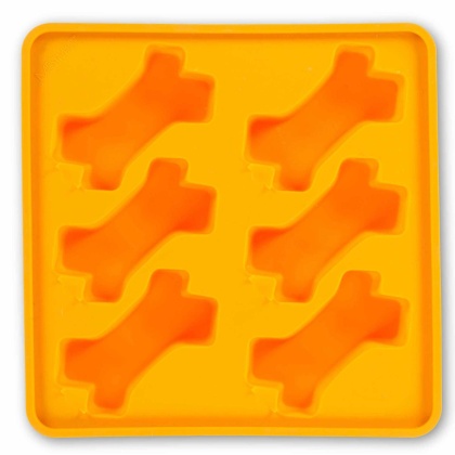Orange - Messy Mutts Framed Silicone Popsicle Mold Bone Shape  - 10" x 10"