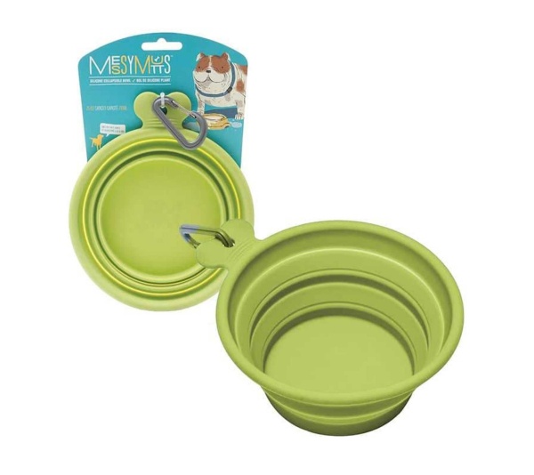 Green - Messy Mutts Silicone Collapsible Bowl  - Small