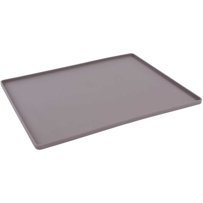 Grey - Messy Mutts Silicone Food Mat Raised Edge  - Small 16" x 12"