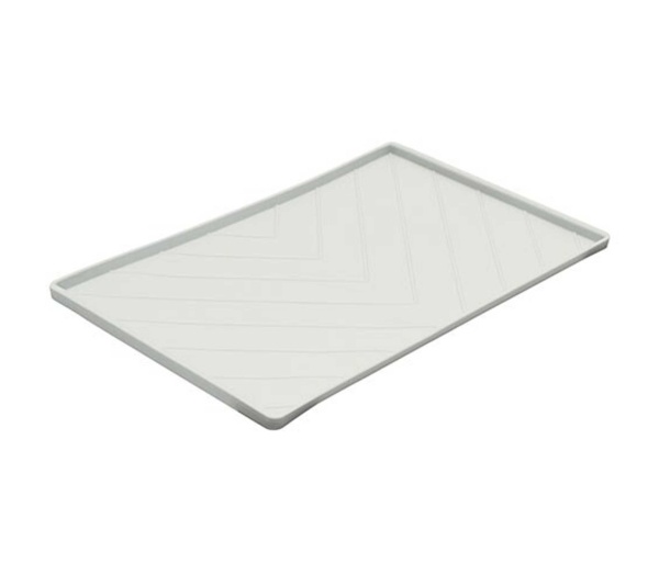 Light Grey - Messy Mutts Silicone Food Mat Raised Edge  - Large 24" x 16"