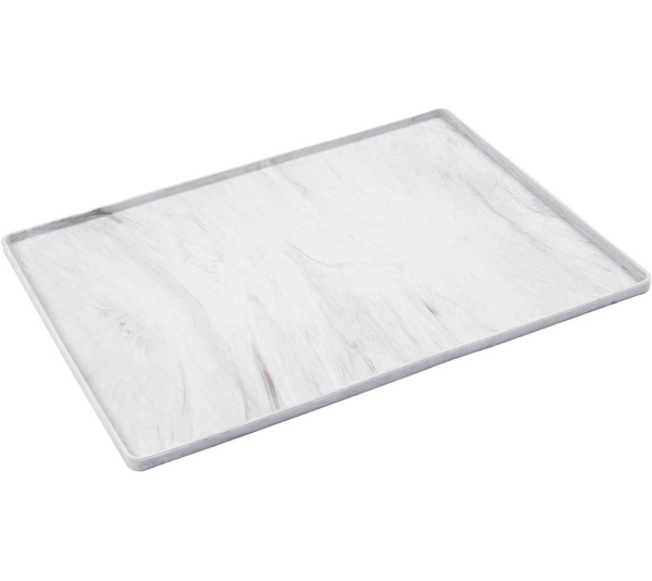 Marble - Messy Mutts Silicone Food Mat Raised Edge  - Small 16" x 12"