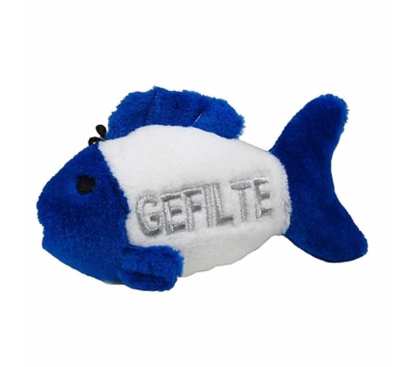 Multipet Gefilte Fish Talking Hanukkah Plush Dog Toy 4.5"