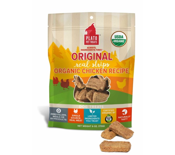 Plato Original Real Strips Organic Chicken  - 3oz