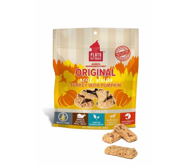 Plato Original Real Strips Turkey & Pumpkin  - 18oz