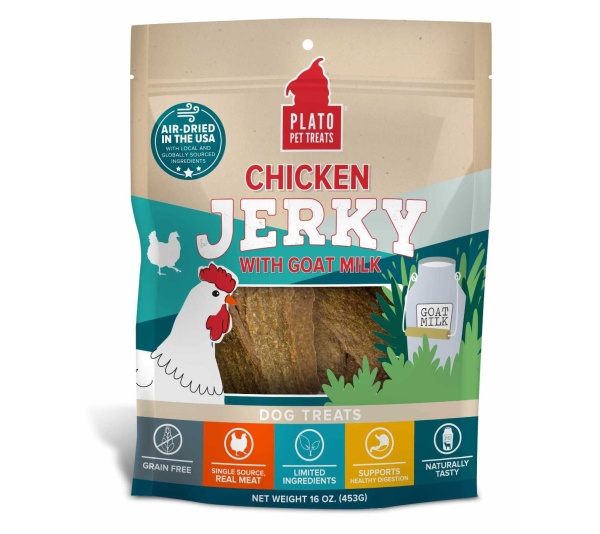 Plato Pet Treats Chicken Jerky with Goat's Milk  - 16oz