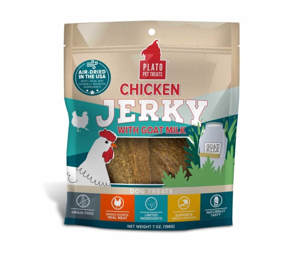 Plato Pet Treats Chicken Jerky with Goat's Milk  - 7oz