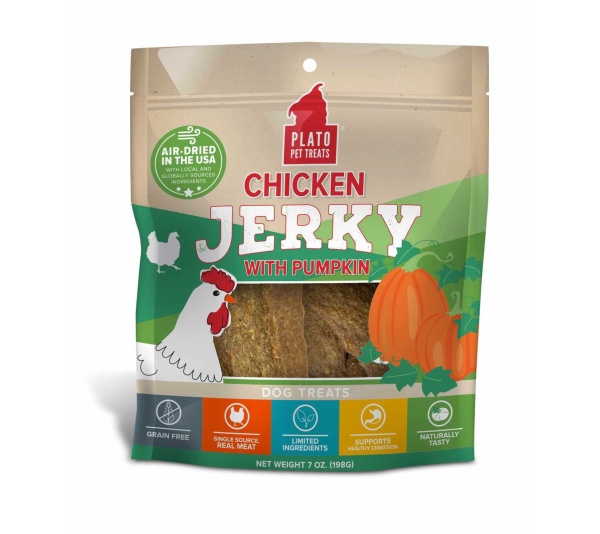 Plato Pet Treats Chicken Jerky with Pumpkin  - 7oz