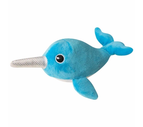 SnugArooz Baby Nikki the Narwhal Plush Dog Toy 5"