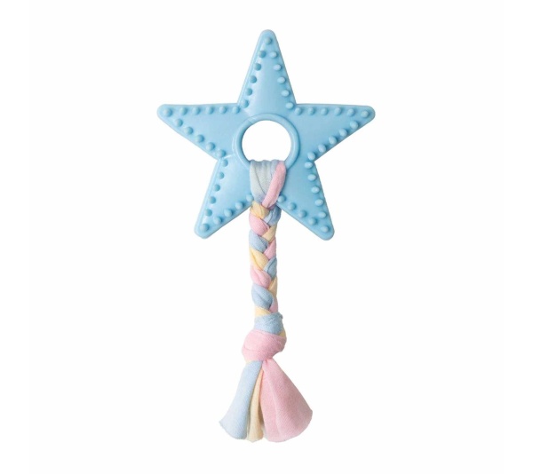 Blue - SnugArooz Lil Star Chew Dog Toy  - 7"