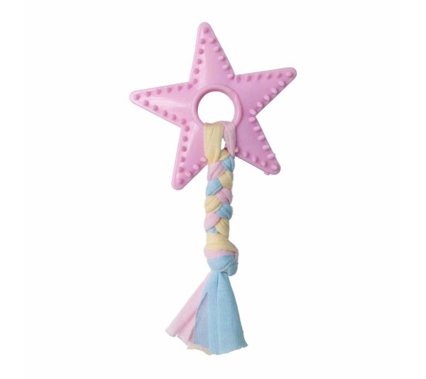 Pink - SnugArooz Lil Star Chew Dog Toy  - 7"