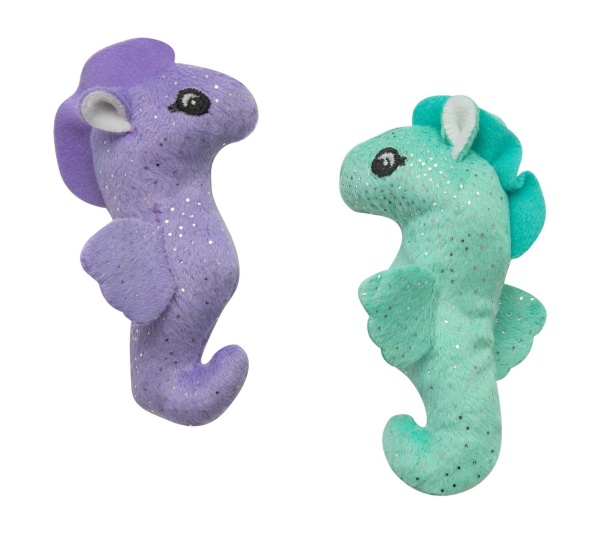 SnugArooz Kitty Seahorse w/ Catnip Cat Toy 4" 2pk